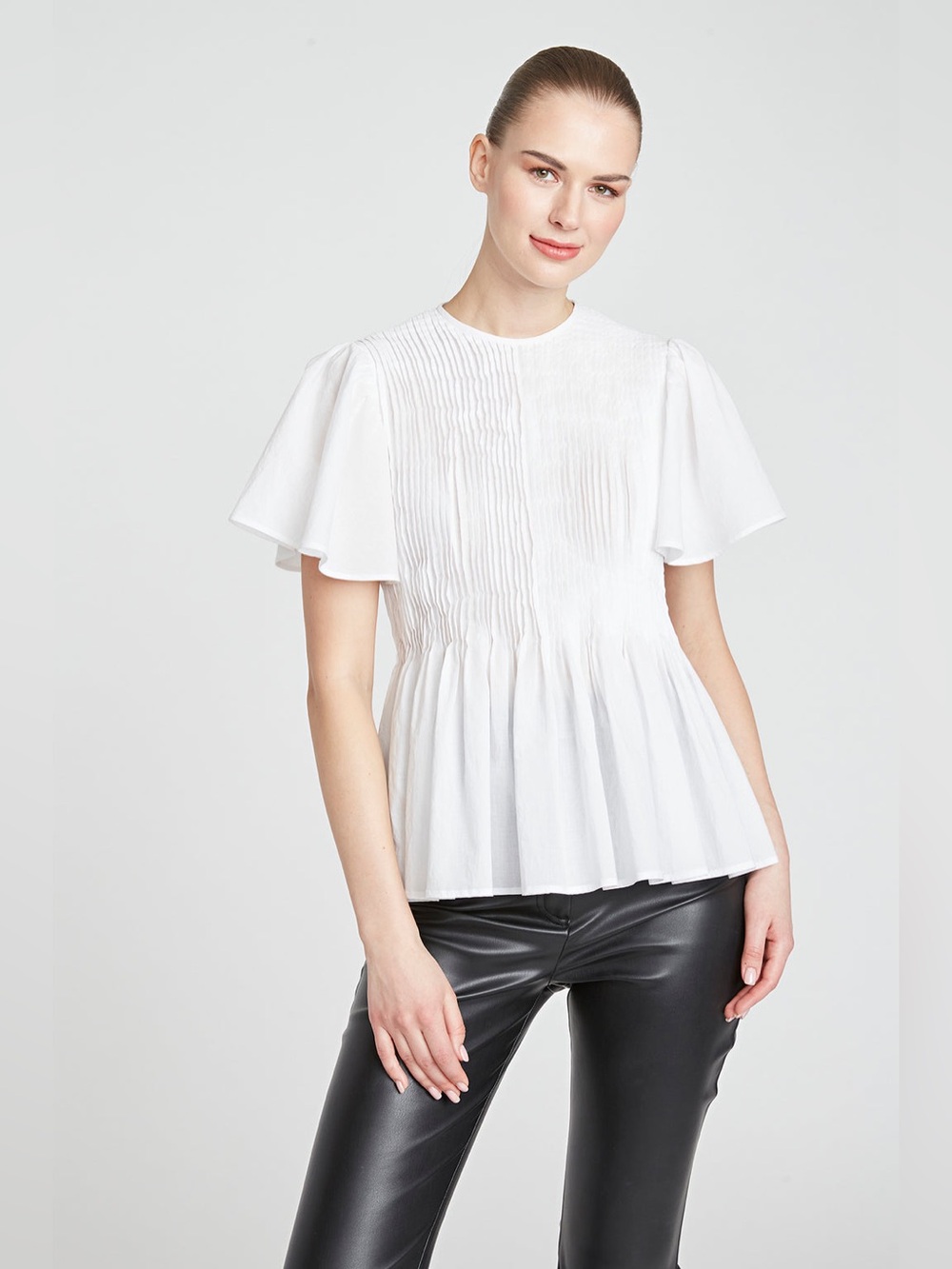 AMUR Tash Pintuck Top
